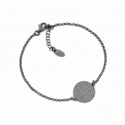 Bracciale Amen Coelis Bcpnn Colore Argento Brunito Con Preghiera Padre Nostro Incisa A Spirale