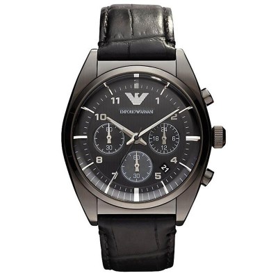 Orologio Da Uomo Di Emporio Armani AR0393 Cassa In Acciaio e Cinturino Pelle Nero