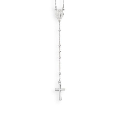 Collana Rosario Y AMEN CRO25B Argento 925 con Grani Lisci 50 cm