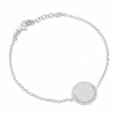 Bracciale Catenina Amen Bpc In Argento 925 Con Ciondolo Frase Incisa Chiusura Moschettone