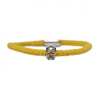 Bracciale Razza Augusta De Carolis Bna08 1 Filo Colore Giallo Con Charm E Cristalli