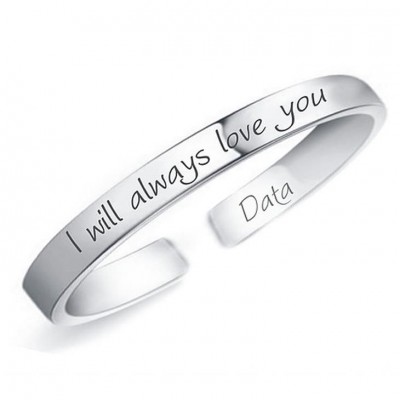 Bracciale In Argento 925 Personalizzato I Will Always Love You