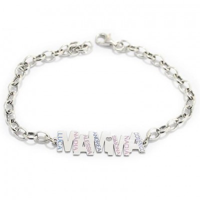 Bracciale In Argento 925 Personalizzato Mamma Colors