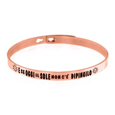 Bracciale Rigido Donna LE CAROSE BRSCRI01 in Ottone con Frase Incisa