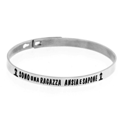 Bracciale Rigido Donna LE CAROSE BRSCRI13 in Ottone con Frase Incisa 