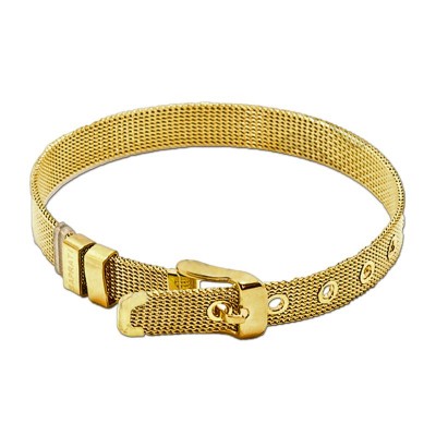 Bracciale Componibile in Acciaio SAPRATI BRORO con Maglia Milano colore Oro