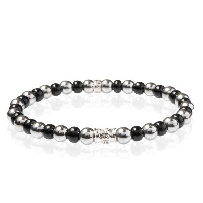 Bracciale Uomo GERBA BLACK 622 Argento 925 con Ceramica Nera