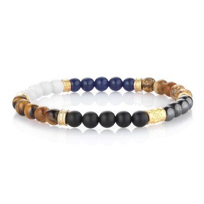 Bracciale Unisex GERBA 354 Elastico con Pietre Naturali e Argento 925