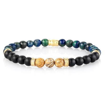 Bracciale Unisex GERBA 353 Elastico con Pietre Naturali e Argento 925