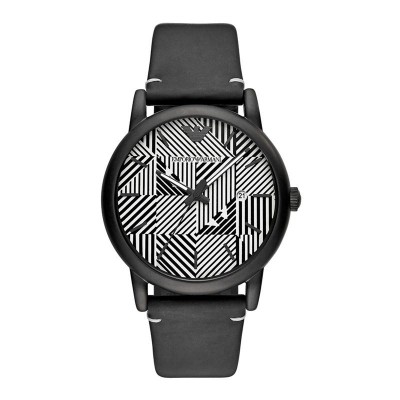 OROLOGIO UOMO SOLO TEMPO ARMANI AR11176 CASSA ACCIAIO NERO CINTURINO GOMMA Citta Oro
