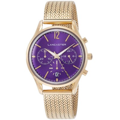 Orologio Unisex Cronografo LANCASTER MLP004B/YG/MR Acciaio PVD Oro Fondo Viola