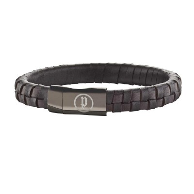 Bracciale Uomo POLICE CONNECTOR PJ.25689BLC/02-L in Acciaio e Cuoio Marrone