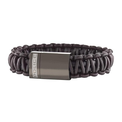 Bracciale Uomo POLICE ROMAN PJ.25687BLC/02-L in Acciaio e Cuoio Marrone