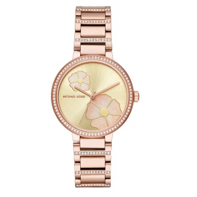 Orologio Donna Solo Tempo Michael Kors MK3836 In Acciaio Rosato Con Fiori