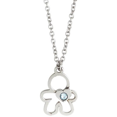 collana donna boccadamo PI-GR33 in acciaio con bimbo pendente con cristalli 