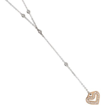 collana donna boccadamo LV/GR18 Rodiata A Y Con Pendente Placcato Oro Rosa A Forma Di Cuore