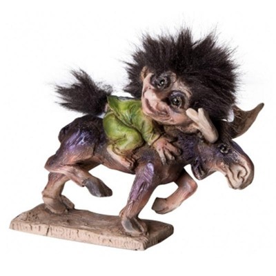 Statua Troll Portafortuna NYFORM 840045 in Latex con Alce