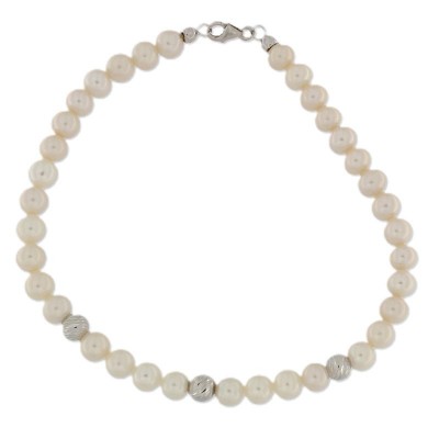 Bracciale donna Iki 551007F(21CM) in perle con oro bianco 18 kt