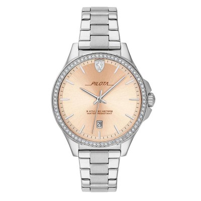 Orologio Donna Solo Tempo FERRARI PILOTA 0820028  in Acciaio con Cristalli Pochette Omaggio