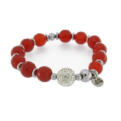 Bracciale da Donna Elastico CAPRITALY DELIGHT STONE 16 con Corniola Rossa