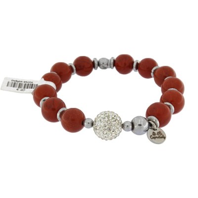 Bracciale da Donna Elastico CAPRITALY DELIGHT STONE 17 con Diaspro Rosso