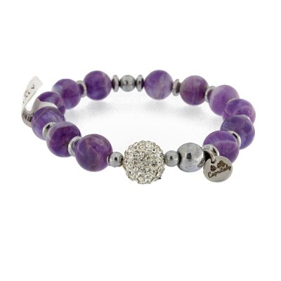 Bracciale da Donna Elastico CAPRITALY DELIGHT STONE 22 con Ametista Fossile