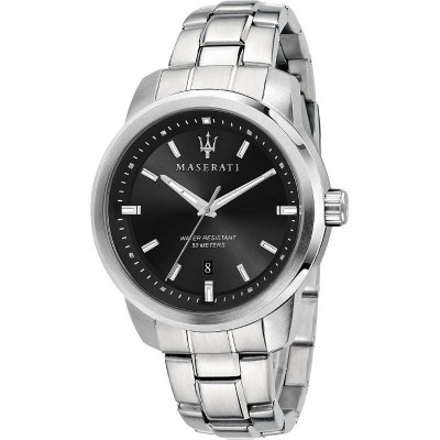 Orologio Uomo Maserati R8853121006 Quadrante Nero Datario Cinturino Acciaio