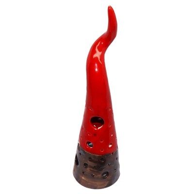 Candeliere Corno Portafortuna PRESEPE DI ACAMPORA Artigianale CM15IVMIS In Ceramica