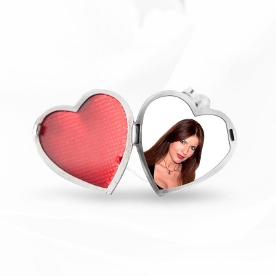 Pendente con Foto Argento 925 Custodia Cuore Stampa Personalizzata