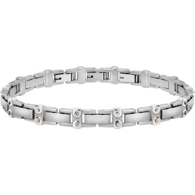 Bracciale Uomo MASERATI JM419ASA04 in Acciaio con Pistoni Rosati e Logo 