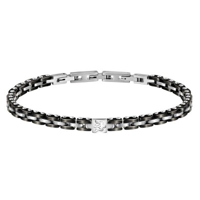 Bracciale Uomo MASERATI JM420ATI02 in Acciaio e Ceramica Nera 