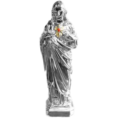 Statua Sacro Cuore 828 Laminato In Argento