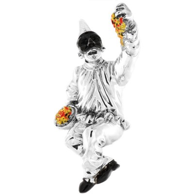 Statua Pulcinella 270 Portafortuna Con In Mano Spaghetti