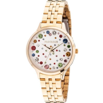 Orologio Da Donna NAJ-OLEARI Peonie NJ532 In Acciaio PVD Oro Con Pavè Colorati