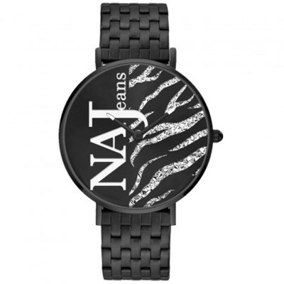 Orologio Da Donna NAJ OLEARI JEANS NJ709 In Acciaio PVD Nero E Quadrante Animalier