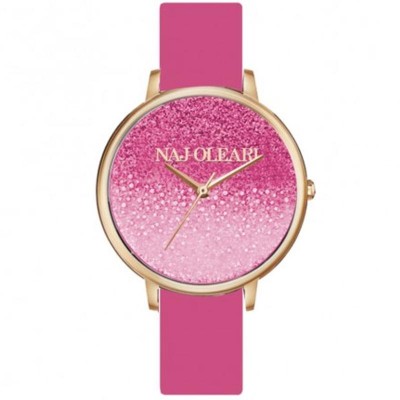 Orologio Da Donna NAJ-OLEARI NJ640 In Gomma PVD Viola E Cassa Acciaio PVD Oro Con Glitter