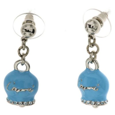 Orecchini Donna Amo Capri 3511217 Campana Pendente Zirconata Smalto Celeste