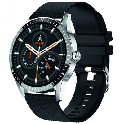 Orologio Smartwatch Smarty 2.0 Unisex SW020B In Gomma/Silicone Nero E Cassa Acciaio 