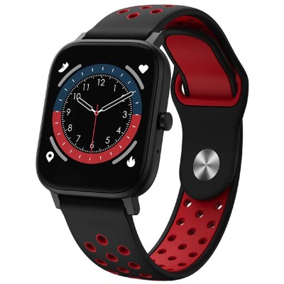 Orologio Uomo Smartwatch Smarty 2.0 SW023B Full Touch/Bluetooth In Gomma Nero-Rosso