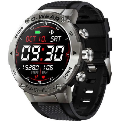 Orologio Smartwatch 2.0 SMARTY SW036B Da Uomo Cinturino In Gomma Nero E Cassa Acciaio Silver