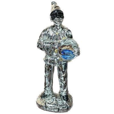 Statua in Resina IG587 Pulcinella con Tamburo Napoli 10x7xH23