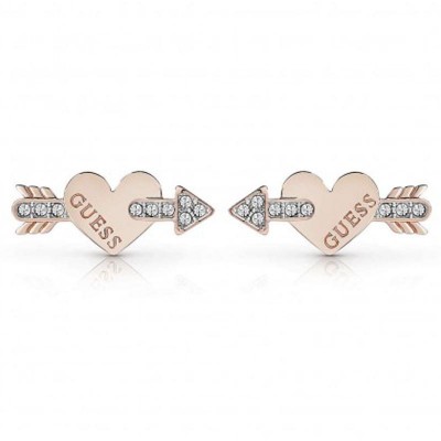 Orecchini Da Donna Guess UBE85032 In Acciaio Bicolore Con Cuore E Freccia Con Cristalli