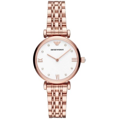 Orologio Donna Solo Tempo ARMANI AR11267 in Acciaio Rosato con Perle