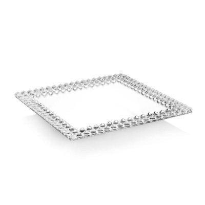Centrotavola Ottaviani A Specchio Girevole con Cristalli cm.30x30