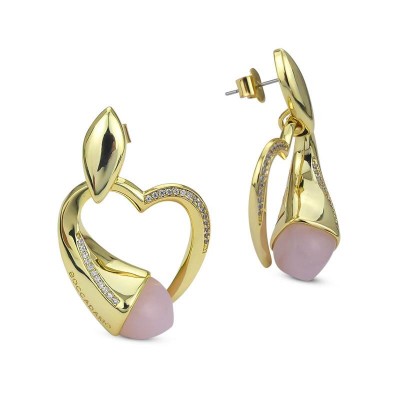 Orecchini Donna BOCCADAMO KOR032DR in Bronzo PVD Oro con Quarzo Rosa
