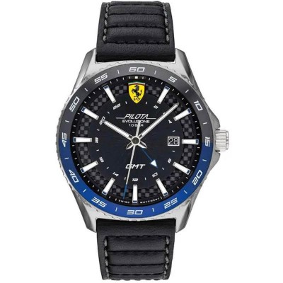 Orologio Uomo Solo Tempo Ferrari 0830775 Pelle Nero fibra di Carbonio Pochette Omaggio