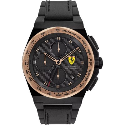 Orologio Uomo Cronografo Ferrari 0830867 Quadrante Nero Pelle + Omaggio Pochette