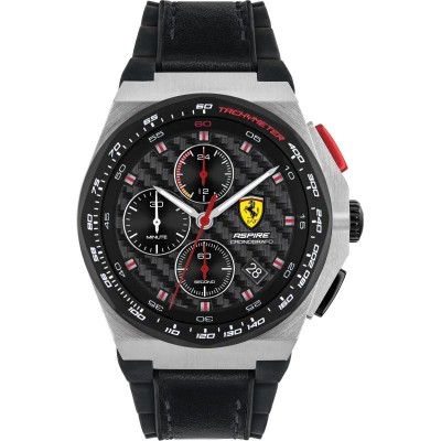 Orologio Uomo Cronografo Ferrari 0830791 Quadrante Nero Pelle + Omaggio Pochette