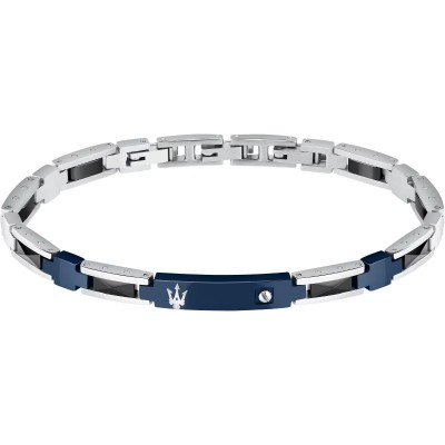 Bracciale Uomo MASERATI JM423ATZ29 in Acciaio con Ceramica Blu
