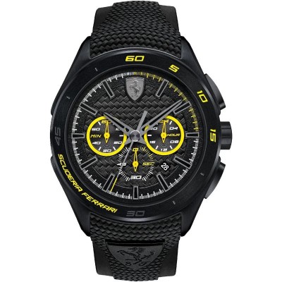 Orologio Uomo Cronografo FERRARI 0830845 con Cintruino Silicone Nero